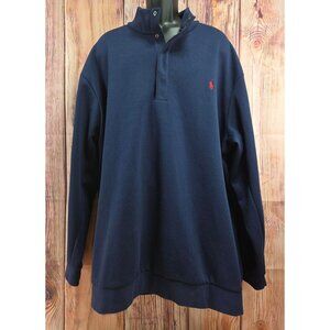 Polo Ralph Lauren Mens Navy Mockneck Pullover 3XLT Cotton Blend